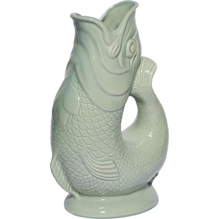 Gluckigluck Wasserkaraffe, (Original Gluggle Jug aus England), mit Gluckergeräusch, handgefertigt, ikonisches Fisch-Design, 1,2 L – Bild 3
