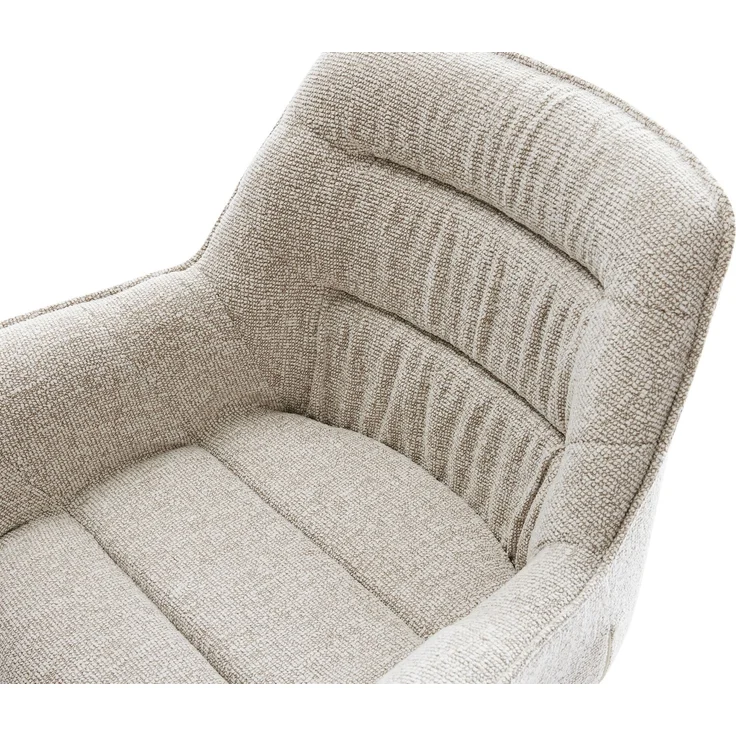 Drehstuhl Kaira-Flex Webstoff Soft Beige Kreuzgestell breit Schwarz 360° drehbar Wippfunktion – Bild 4