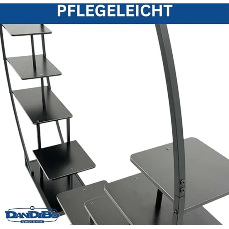 DanDiBo Blumenregal indoor 170 cm Hoch Metall Schwarz Rund 96586 Blumentreppe Groß Halbrund Pflanzenständer Modern Design – Bild 5