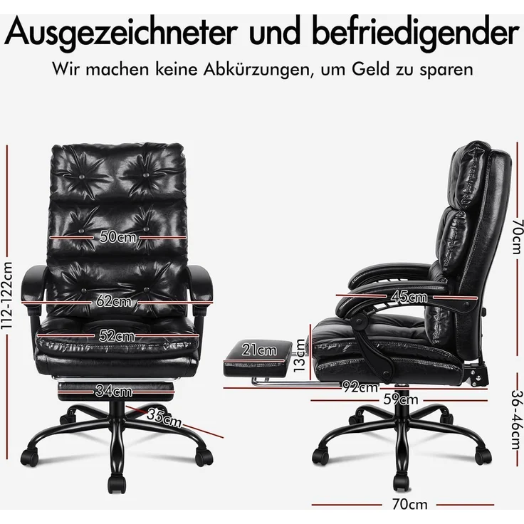 Großer Bürostuhl mit 150° Neigung und 360° Drehung, HighBack Swivel Task Chair – Bild 2