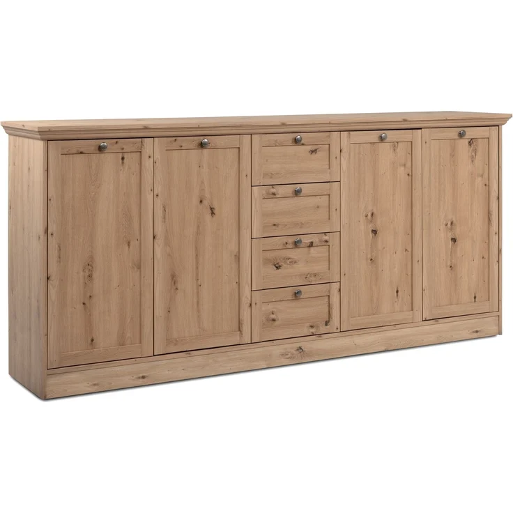 Anrichte >Timber< Landhaus, 4 Türen, 4 Schubladen, 4 Böden, in Artisan Eiche Dekor - 200x90x40cm (BxHxT) – Bild 1