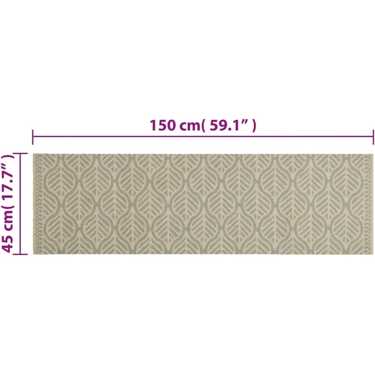 vidaXL Küchenteppich Waschbar Blätter 45x150 cm Samt 4005632 – Bild 4