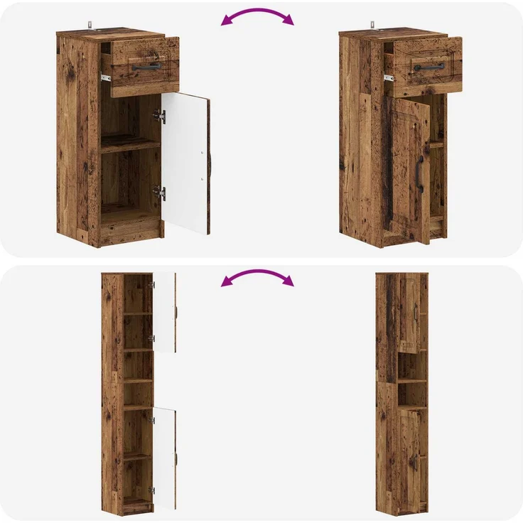 vidaXL 3-teiliges Badezimmer-Schranksystem UTRECHT Holzwerkstoff 3417898 – Bild 7