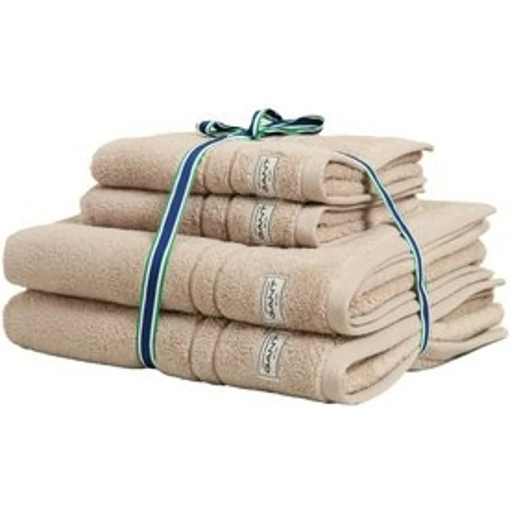 GANT Handtuch/Duschtuch-Set, 4-teilig - PREMIUM TOWEL, Frottee, 50x70 und 70x140 Sand Set – Bild 4
