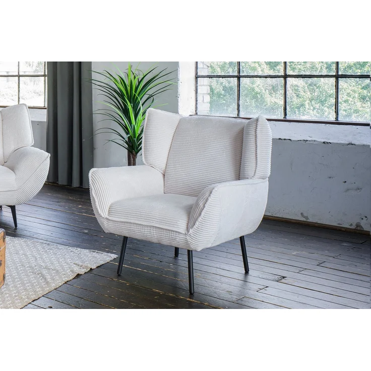KAWOLA Relaxsessel CALLA, Sessel Cord cremeweiß – Bild 2