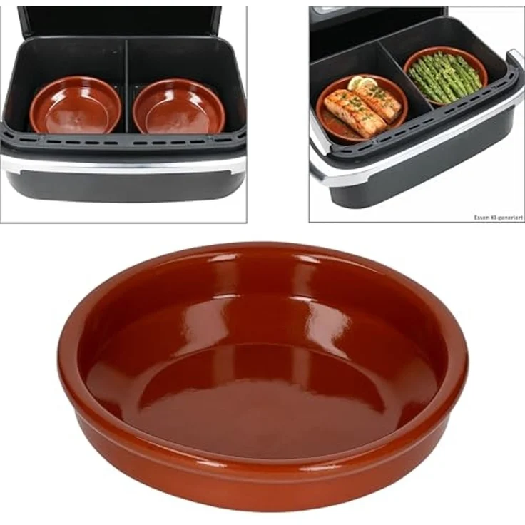 MamboCat Auflaufform MamboCat 6er Set Airfryer Tonschalen rund Ø16 cm 250ml Cazuela Tapas, Ton – Bild 5
