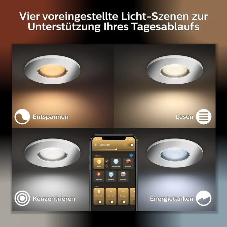 Philips Hue White&Col. Amb. Xamento Einbauspot silber 3x4.2W – Bild 3