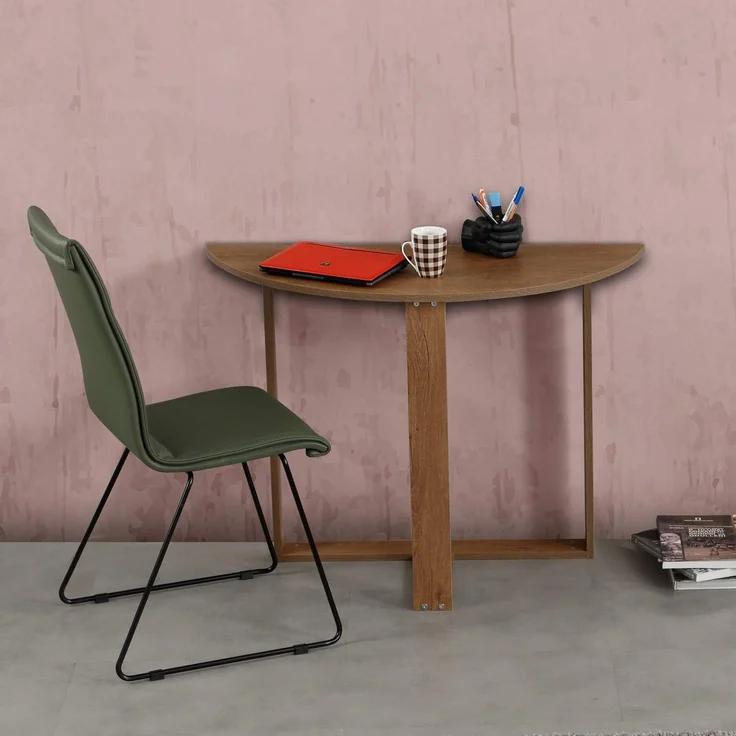 Elegant Study Desk, Caucasian Oak, 106 x 77 x 45 cm | 100% Melamine Coated Particle Board, 18 mm Thickness | Modern Design for Home Office & Study – Bild 2