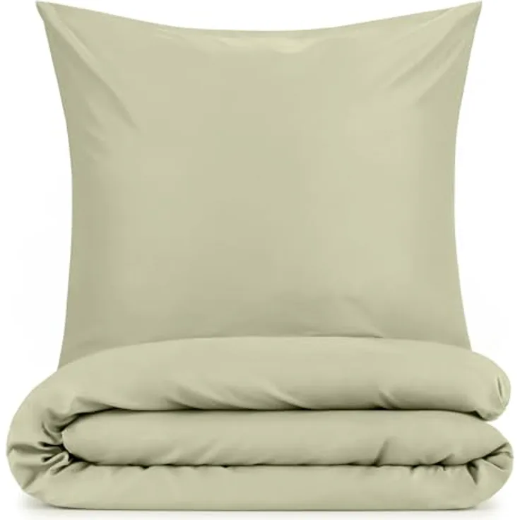 Blumtal Bettwäsche Set, Olivgrün, 240x220 cm, Oeko-Tex® Standard 100, aus gebürsteter Mikrofaser, waschbar bei 40-60°C