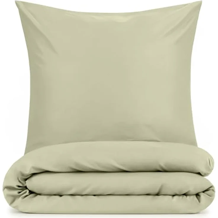 Blumtal Bettwäsche Set, Olivgrün, 240x220 cm, Oeko-Tex® Standard 100, aus gebürsteter Mikrofaser, waschbar bei 40-60°C – Bild 1