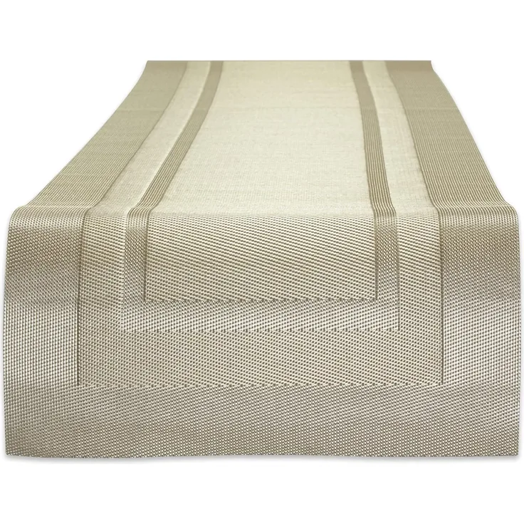 DII PVC Tischläufer für drinnen und draußen, gewebt, 35,6x182,9 cm, Champagner