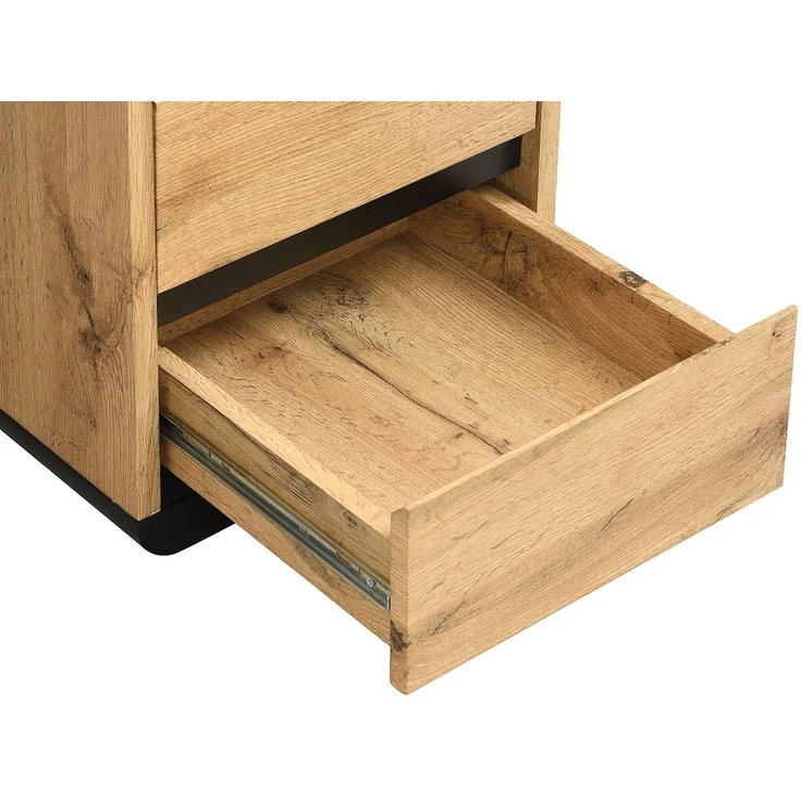Vente-unique - Schreibtisch mit Stauraum - MDF - Natur und Schwarz SERGUEI – Bild 7