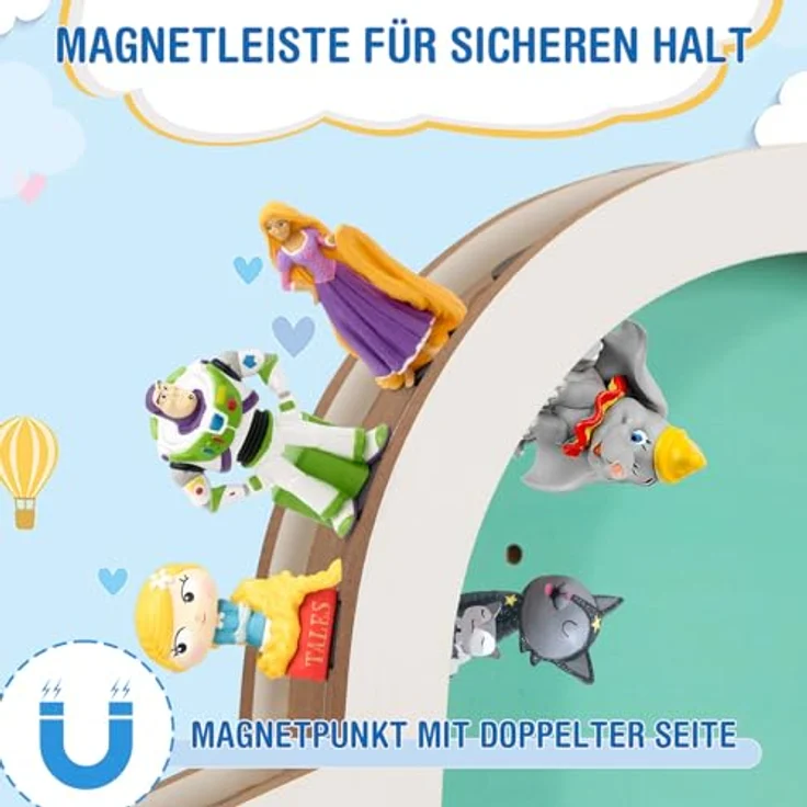 Todeco Tonie-Regal für Toniebox Hörfiguren, Magnetische Wandregal für 30-40 Tonie, Perfekte Tonie Aufbewahrung im Kinderzimmer für Jungen & Mädchen, UFO – Bild 5