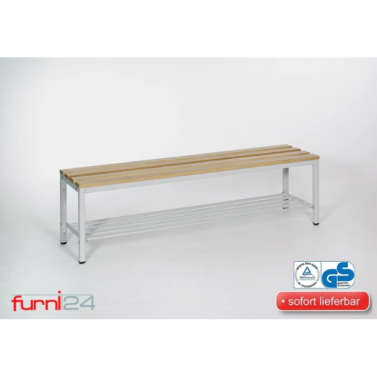 Garderobenbank mit Schuhrost 150 cm grau – Bild 2