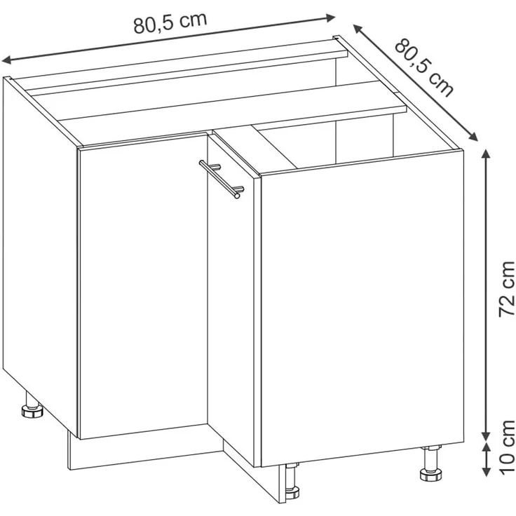 Eckunterschrank Fame-Line Goldkraft Eiche 80.5 cm , AP Eiche Vicco – Bild 2