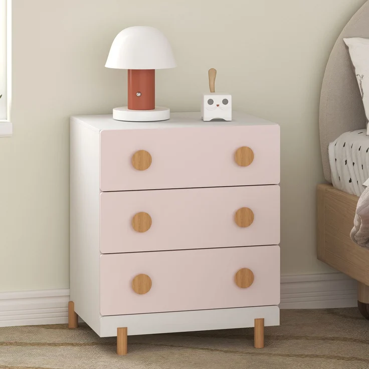 Kinderkommode Vaarentaa 3 Schubladen Weiß/Cotton Candy [en. casa] – Bild 6