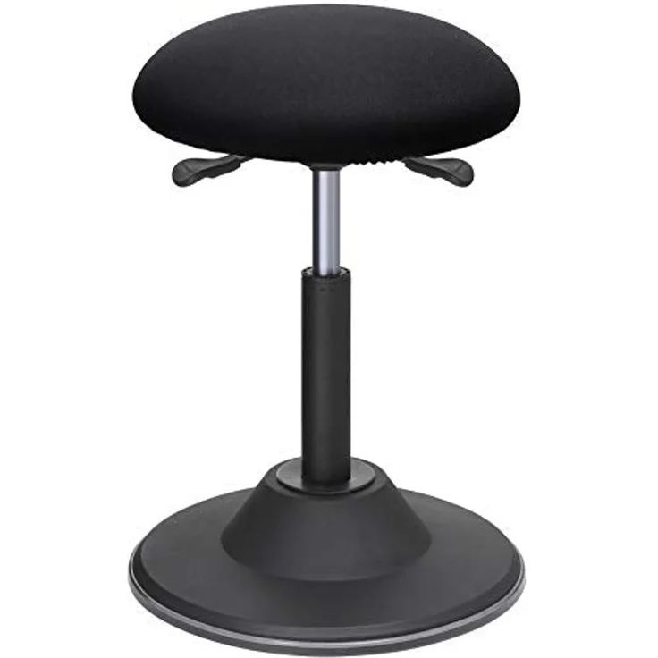 Höhenverstellbarer Bürohocker, ergonomischer Arbeitshocker, um 360° drehbarer Hocker, Sitzhöhe 50-70 cm, mit Anti-Rutsch-Bodenring OSC01BK – Bild 2