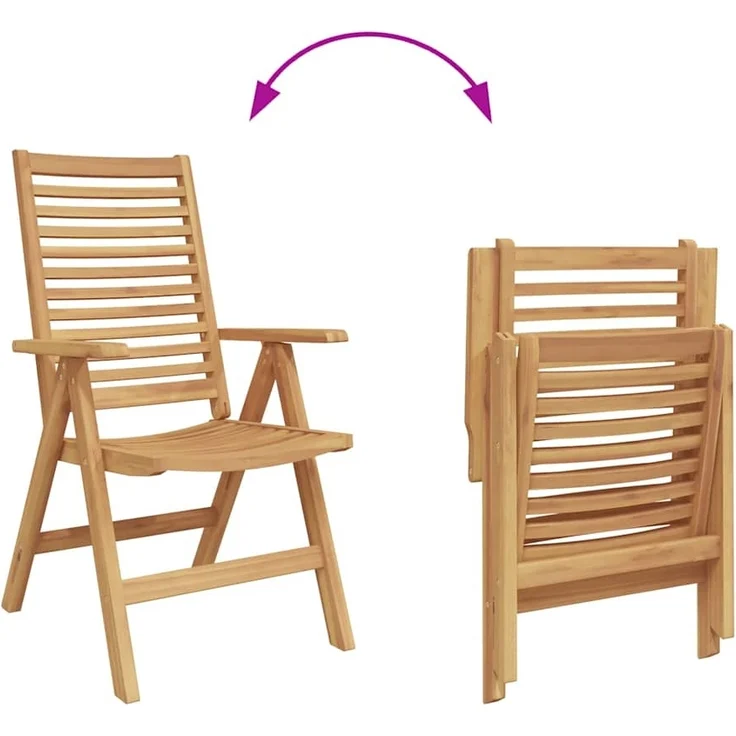 vidaXL Gartenstühle 2 pcs Braun 52 x 64,5 x 108 cm Massivholz Akazie 42006411 – Bild 9