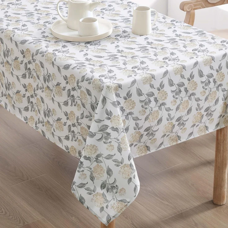 Laura Ashley Dekorative Tischdecke, Knitter- und schmutzabweisend, auslaufsicher, wasserabweisend, pflegeleicht, waschbar, Polyestergewebe für Esszimmer, Küche, Urlaub und Party, 152,4x304,8 cm