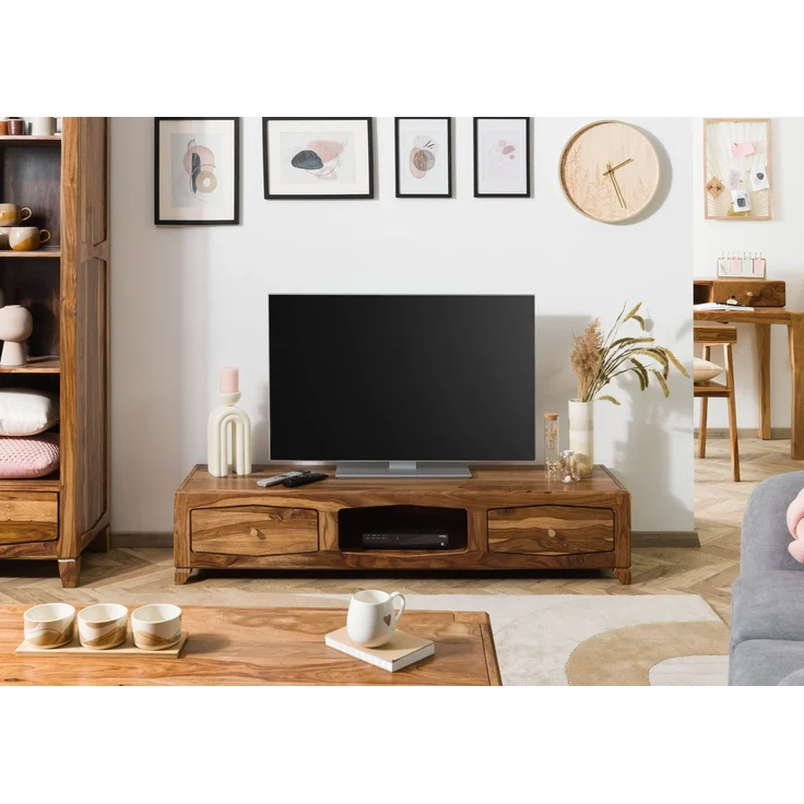 TV-Board Sheesham 160 x 43 x 33 braun lackiert ANCONA #112 – Bild 9