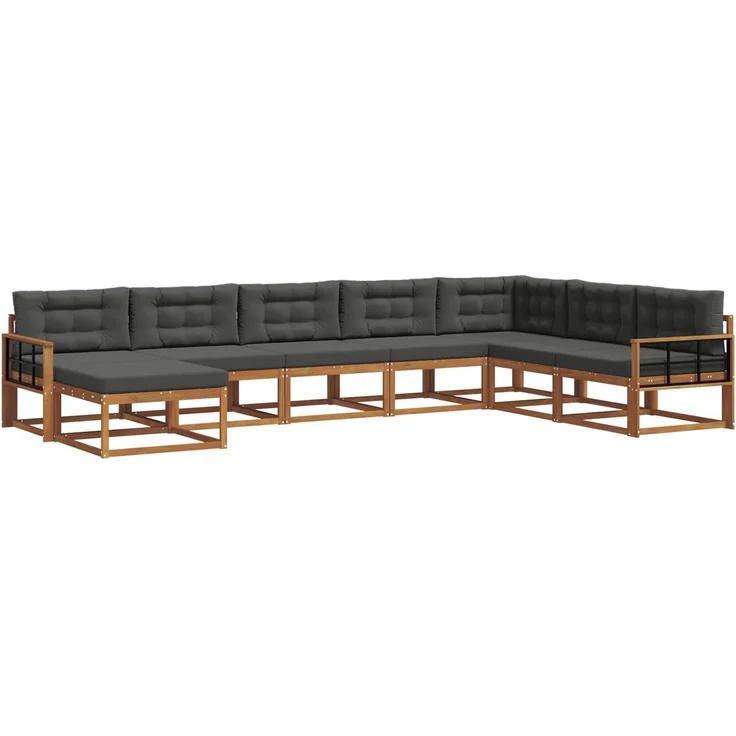 vidaXL Outdoor-Sofagarnitur 8 stk. 8-Sitzer Natur und Anthrazit 3368010 – Bild 2