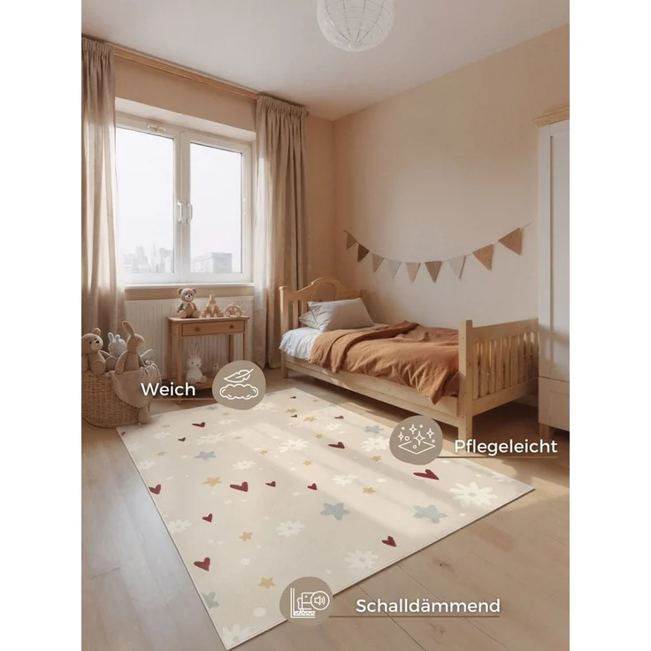 HANSE Home Kinderteppich Amori, rechteckig, Höhe: 10 mm, Pflegeleicht, Weich, Kinderzimmer, Spielteppich, Spielunterlage – Bild 2