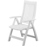 Kettler Roma Klappsessel - verstellbarer Gartensessel aus Kunststoff - weiß