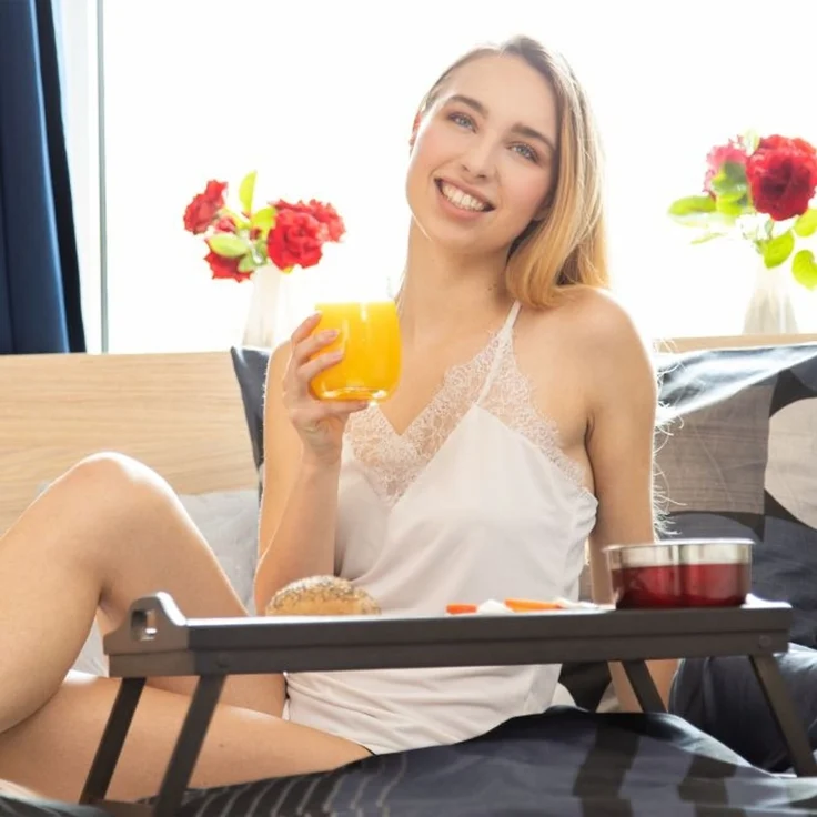 2 x klappbares Betttablett dunkelbraun 10043911 – Bild 2