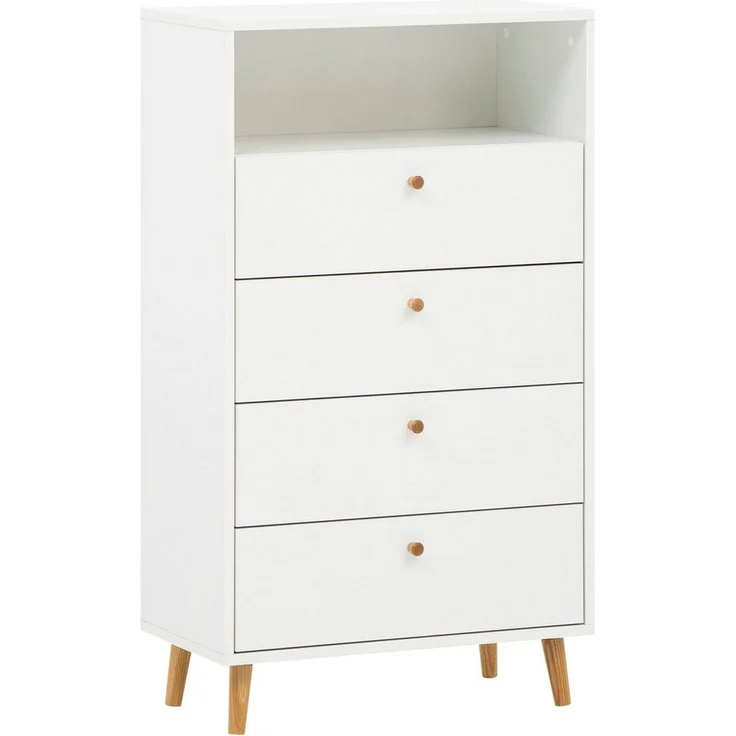 Schildmeyer Kommode Bjarne, Breite 60 cm, 4 Schubladen, Griffe und Möbelfüße aus Massivholz – Bild 5