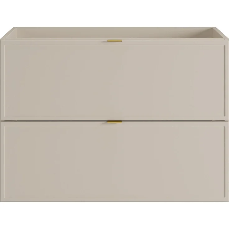 Vente-unique - Hängender Waschtischunterschrank mit Metallgriffen – Farbe Beige – B80 cm – ONDIL – Bild 3