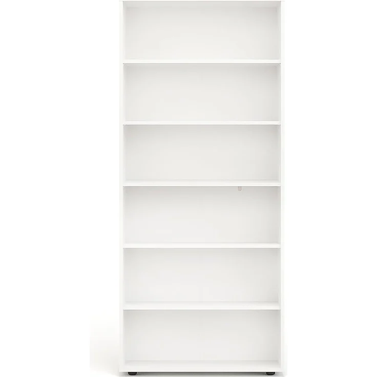 KOMTO Bücherregal Lumo 80 cm breit Regal mit 3, 4, 6 Ebenen und Höhenverstellbare Regale, Aufbewahrungsregal Bookshelf Weiß – Bild 8
