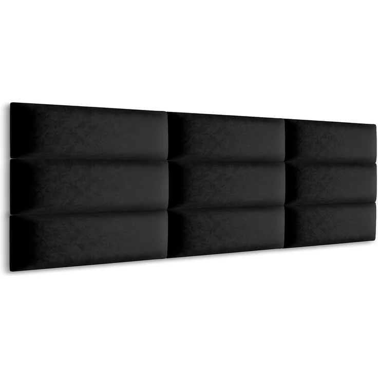 Muralo Samt Wandkissen Stoff Polsterpaneel Schlafzimmer Wohnzimmer Bett Wandpolster Bettkopfteil Lendekissen Modern Luxus Gepolstert Polster Paneel (Schwarz, 80x20 cm) – Bild 4