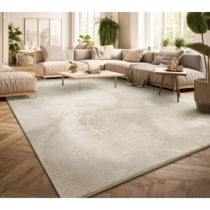 TT Home Teppich Diele, Esszimmer, Flur, Schlafzimmer, Wohnzimmer, Rechteckig, Höhe: 14 mm, Wohnzimmer Kurzflor Einfarbig Modernes Design Waschbar – Bild 5