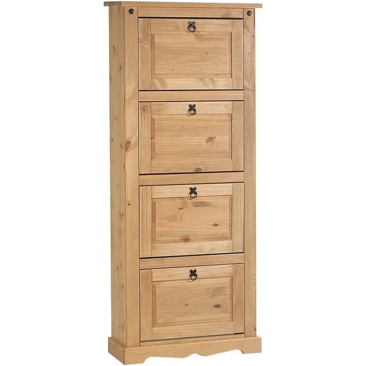 IDIMEX Schuhkommode TEQUILA, Schuhkipper TEQUILA Schuhschrank Schuhkommode 4 Klappe Kiefer Mexico L