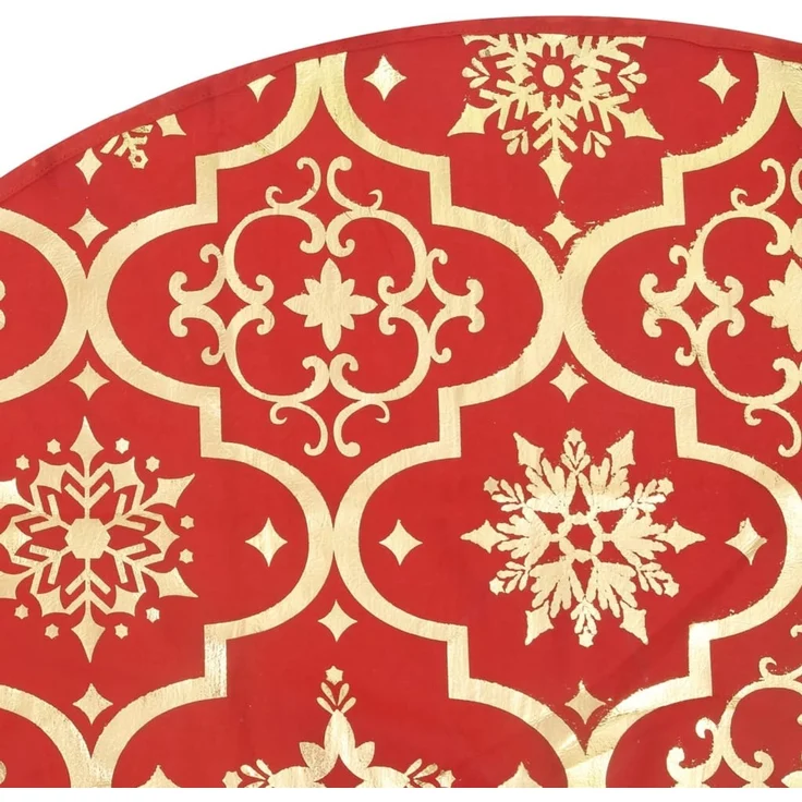 vidaXL Luxus Weihnachtsbaumrock mit Socke Rot 150 cm Stoff 330277 – Bild 6