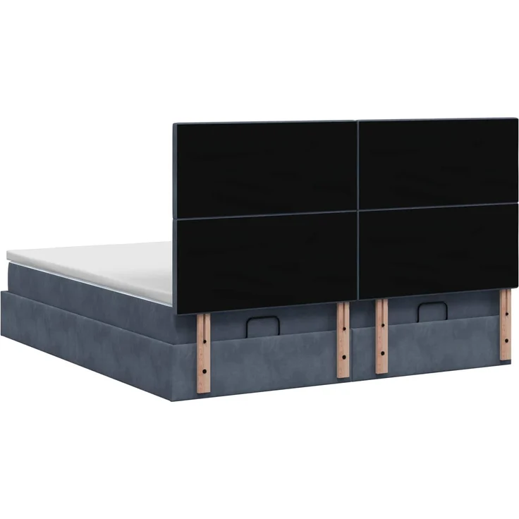 vidaXL Ottoman-Bett mit Matratze und LED Dunkelgrau 180 x 200 cm Samt 3458515 – Bild 10