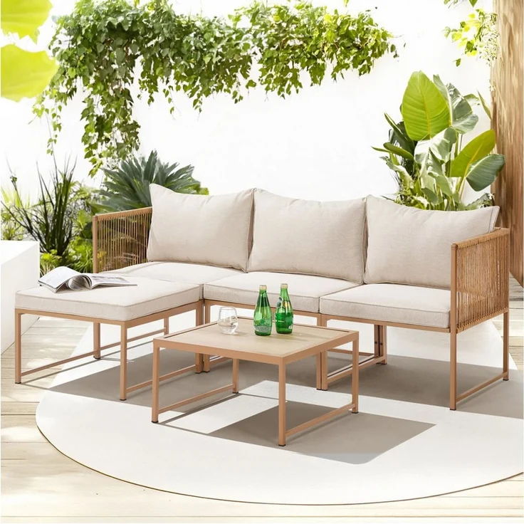 SVITA Gartenlounge-Set DETROIT, (Modul-Set), Gartenmöbel Flexibel Sofa Tisch Sessel Ottoman – Bild 1