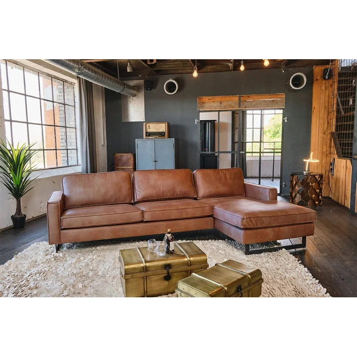 KAWOLA Ecksofa VILNIUS, Couch L-Form mit Longchair rechts oder links Lederfaserstoff – Bild 5