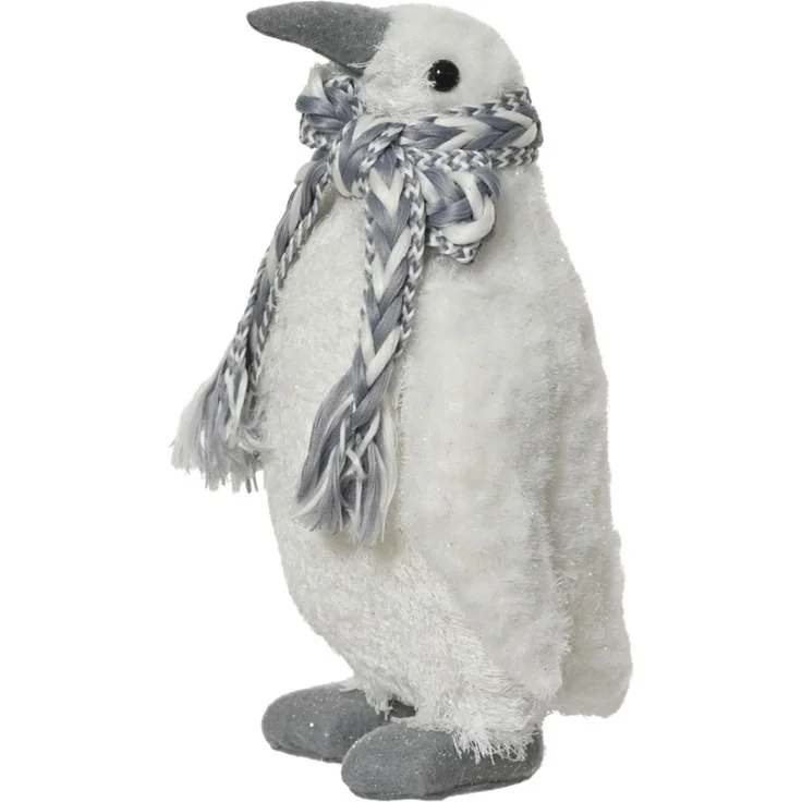 Decoris Dekofigur Pinguin 19 x 12 cm weiß-grau