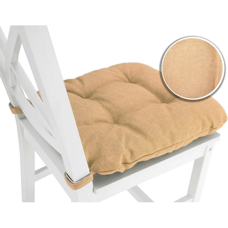 sunnypillow Stuhlkissen 4er Set Stuhlkissen mit Klettverschluss Maße: 40/35x40x8cm – Bild 2