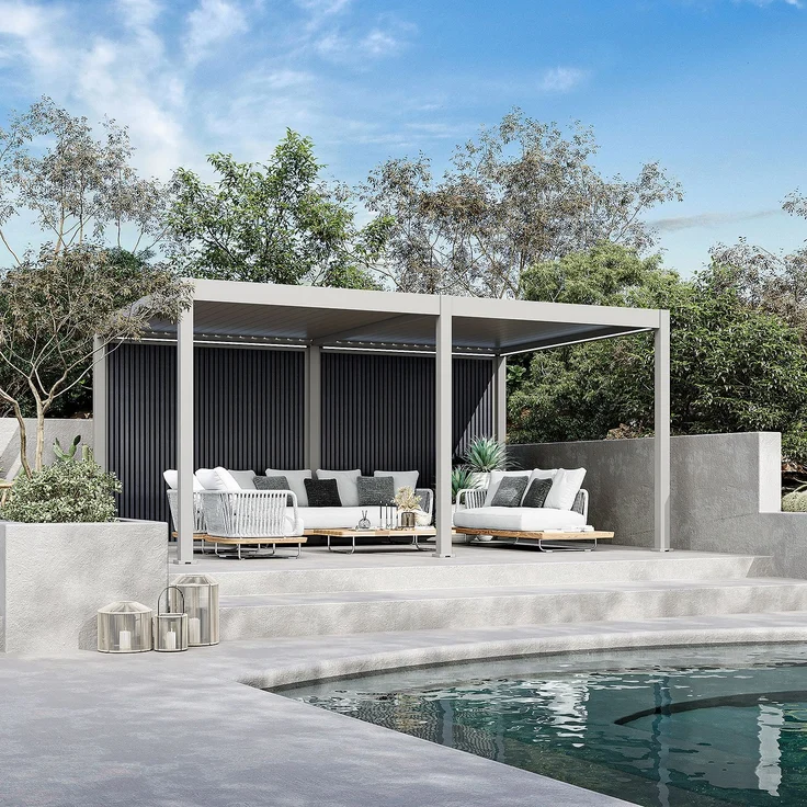 Weide WPC Sichtschutzwand anthrazit für Pergola – Bild 1
