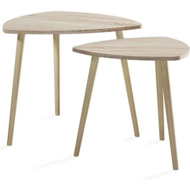 Vicco Couchtisch Twino, Sonoma, 48x45 cm 2er Set (2-St)