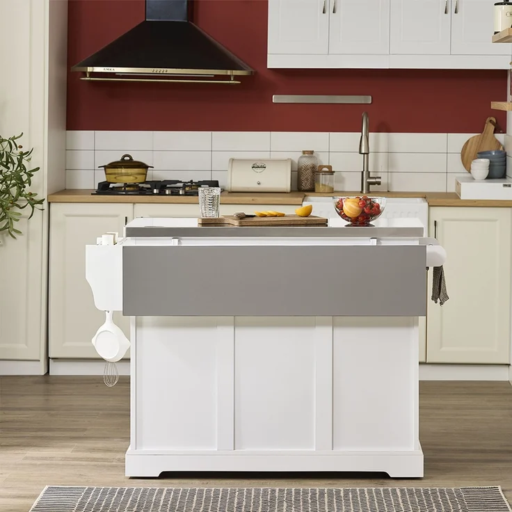 SoBuy FKW128-II-ST Küchenwagen, MDF, Lackiert, Weiß, 107 x 91 x 71 cm – Bild 8