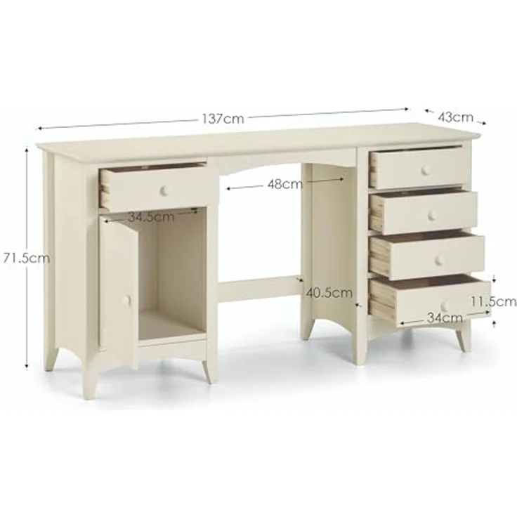 Julian Bowen Cameo Frisiertisch, Steinweiß – Bild 2