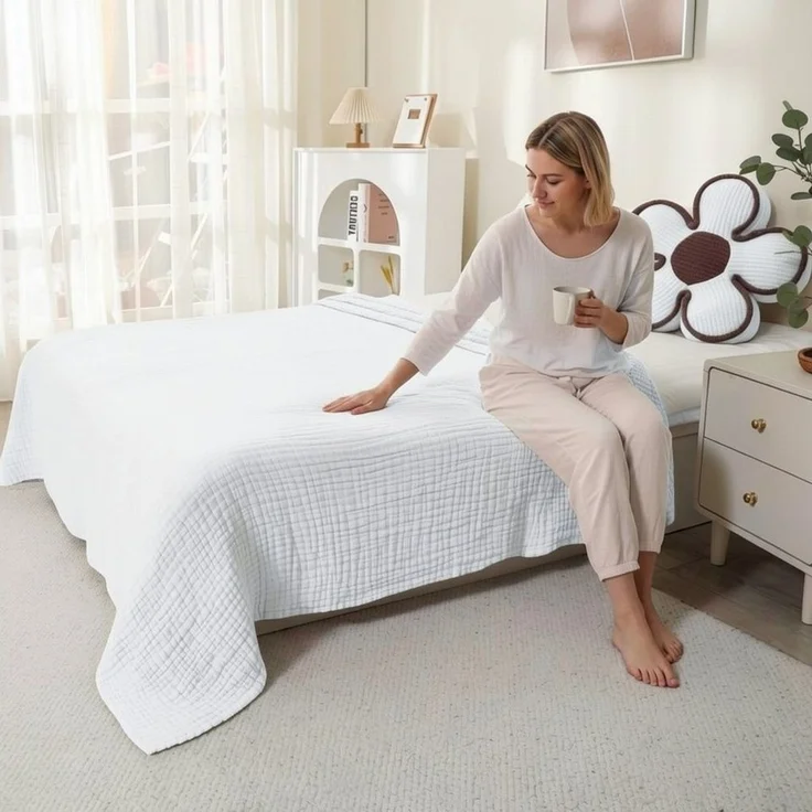 Wohndecke Musselin Decke, JASLIFE, Sommerdecke,100% Baumwolle – Bild 3