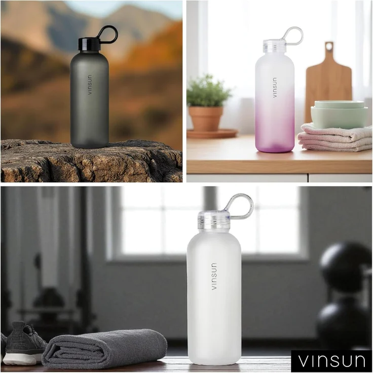 Vinsun Trinkflasche Trinkflasche 650ml, Kohlensäure geeignet, auslaufsicher, Tritan, BPA frei, bruchsicher, geruchs- und geschmacksneutral, auslaufsicher – Bild 7