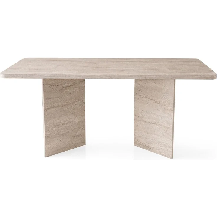 Calicosy 'LOFT' Esstisch mit rechteckiger Platte und 2 Beinen L180 cm - Beige - Beige – Bild 3