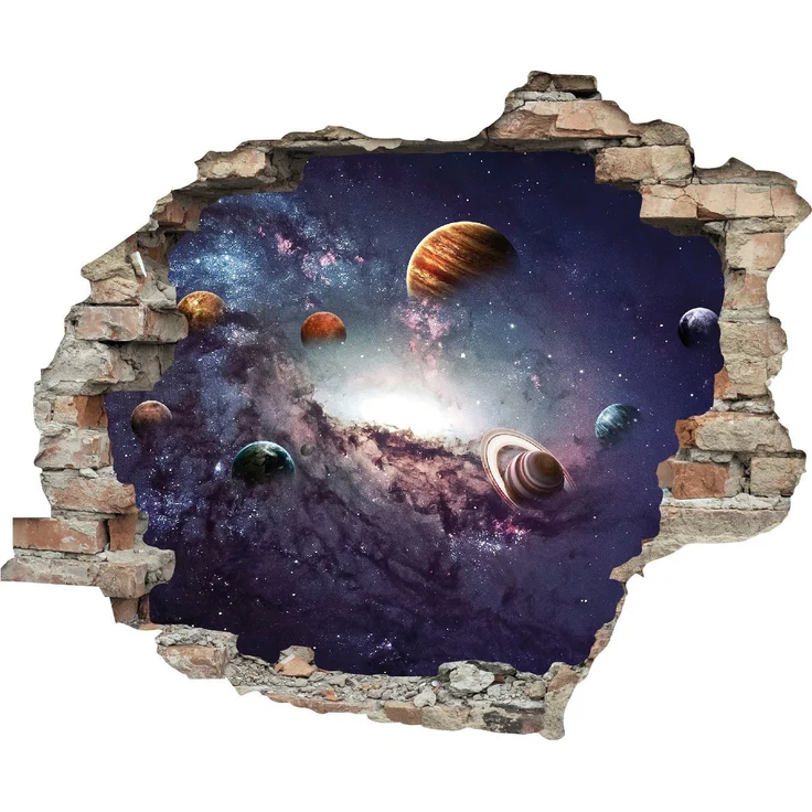 queence Wandtattoo Planeten (1 St), Wandsticker, Wandbild, selbstklebend, 3D, Wanddurchbruch – Bild 1
