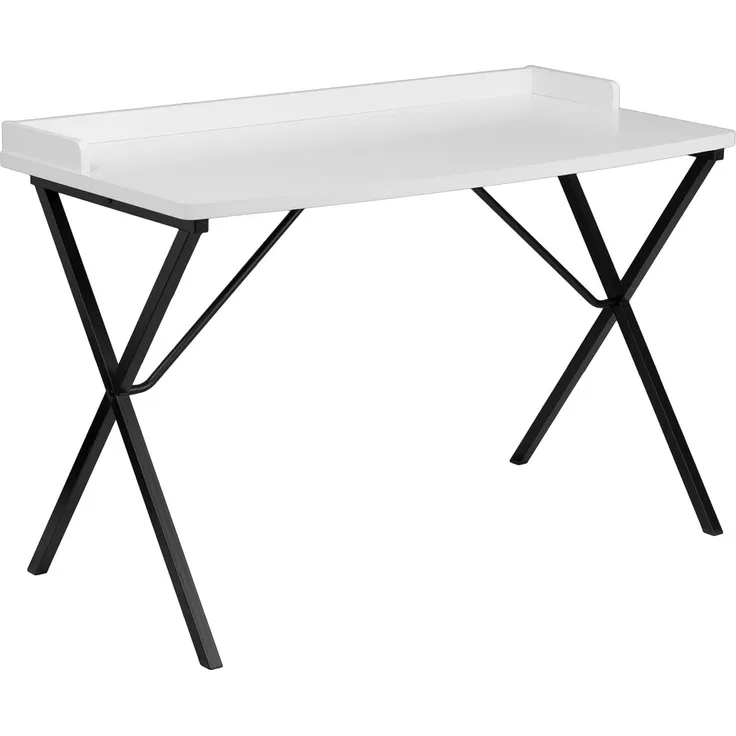 Flash Furniture Computer-Schreibtisch, Stahl, schwarze Laminat-Tischplatte/schwarzes Gestell, 60 x 120 x 80 cm