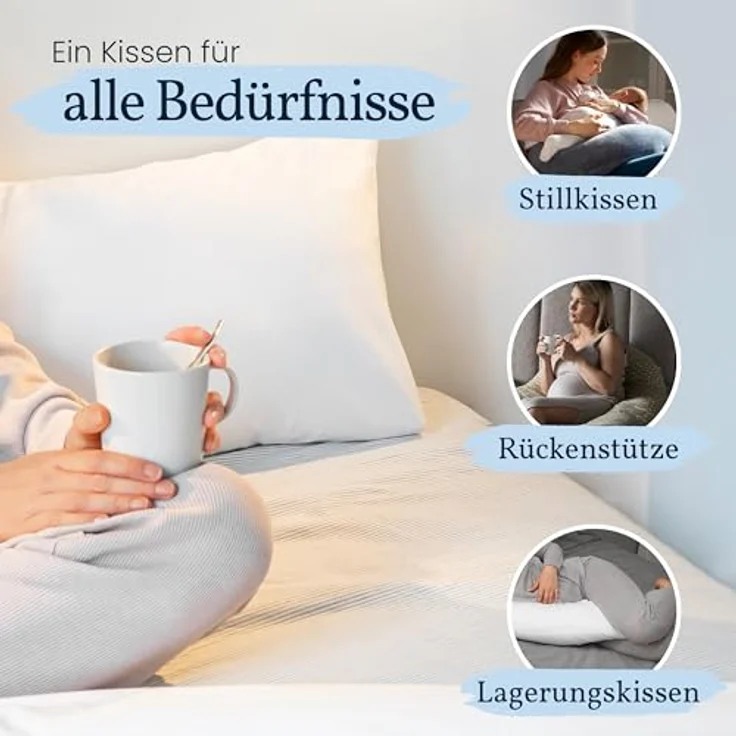 Gentle North Hochwertiges Seitenschläferkissen 40x145 cm - Langes Kissen für Seitenschläfer - Körperkissen - Körperkissen für Erwachsene mit Mikrofaser-Füllung 40x145 cm lang - –kotex - Schlafkissen – Bild 6